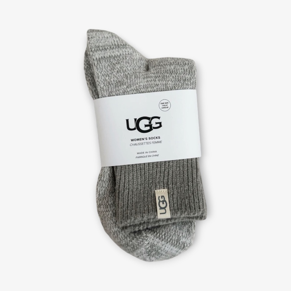UGG Women's Rib Knit Quarter Socks, Seal. - Picture 2 of 2